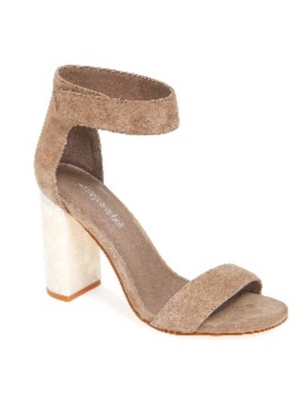 Jeffrey Campbell Taupe Suede Ankle-Strap Block Heel Sandals- size 11